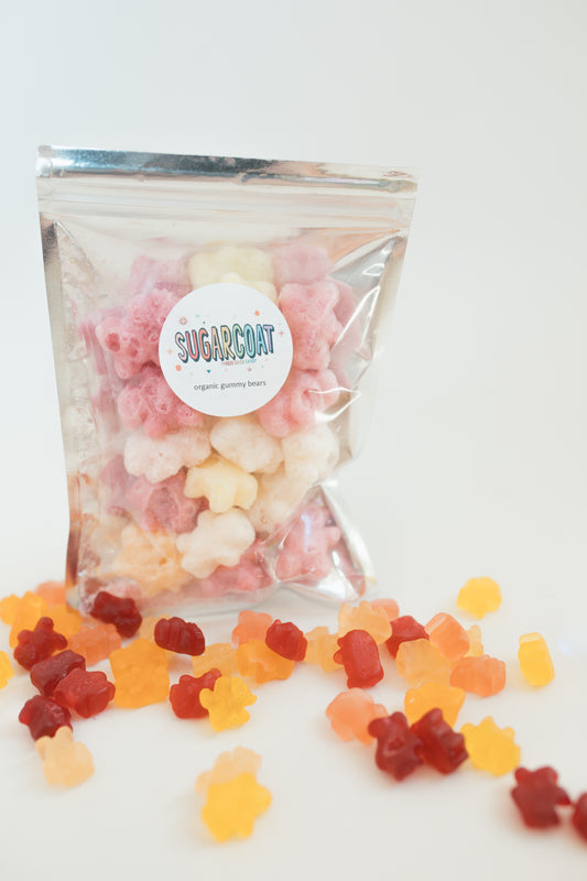 Freeze dried organic gummy bears (dye free)